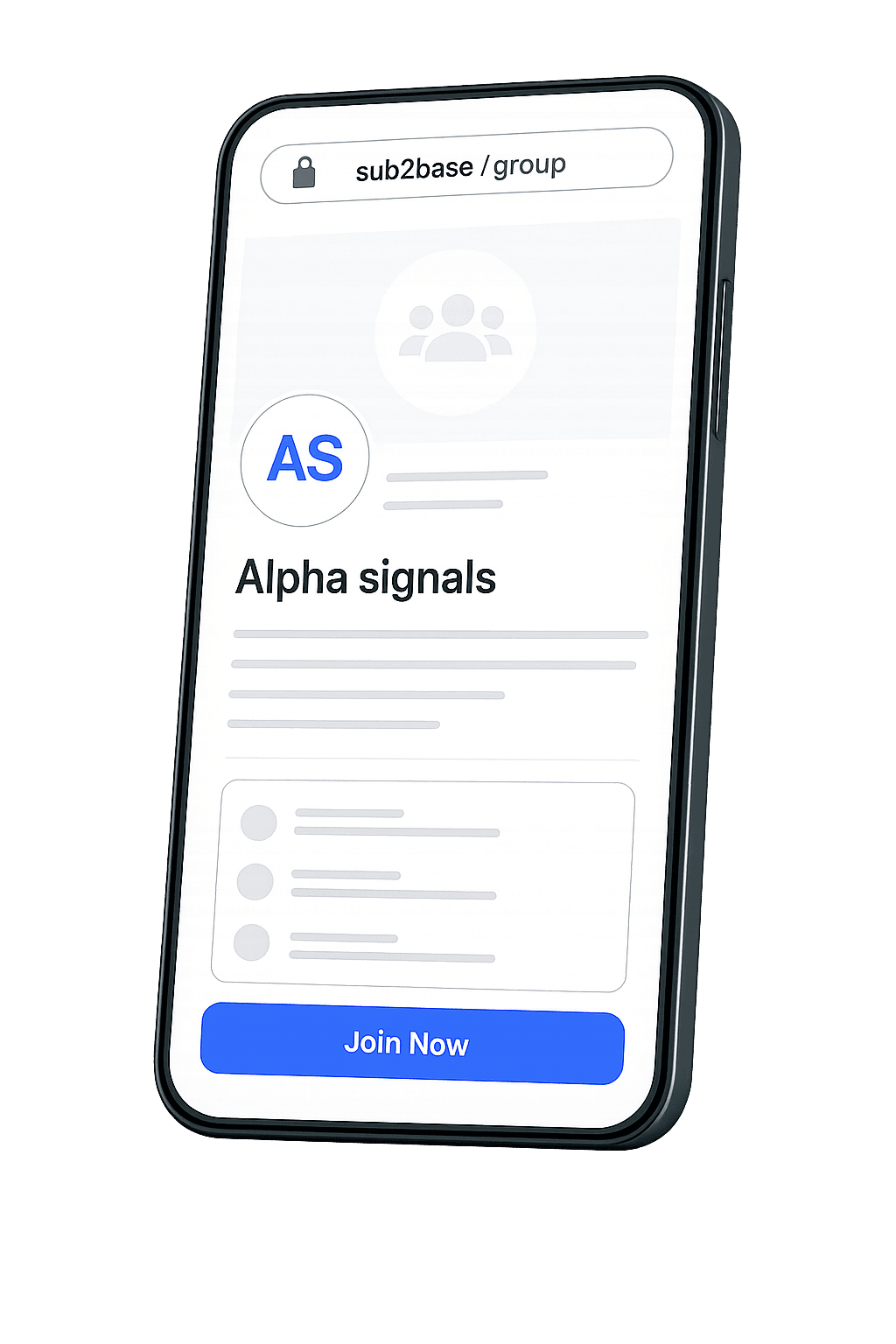 Sub2Base join page on mobile